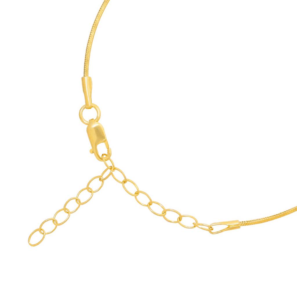 Golden Chainlink Gold Plated 925 Sterling Silver Chain Bracelet : BR-80380-G