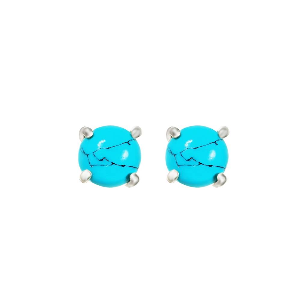 925 Silver Turquoise Stone Stud Earrings : IS-ER-SD-1259