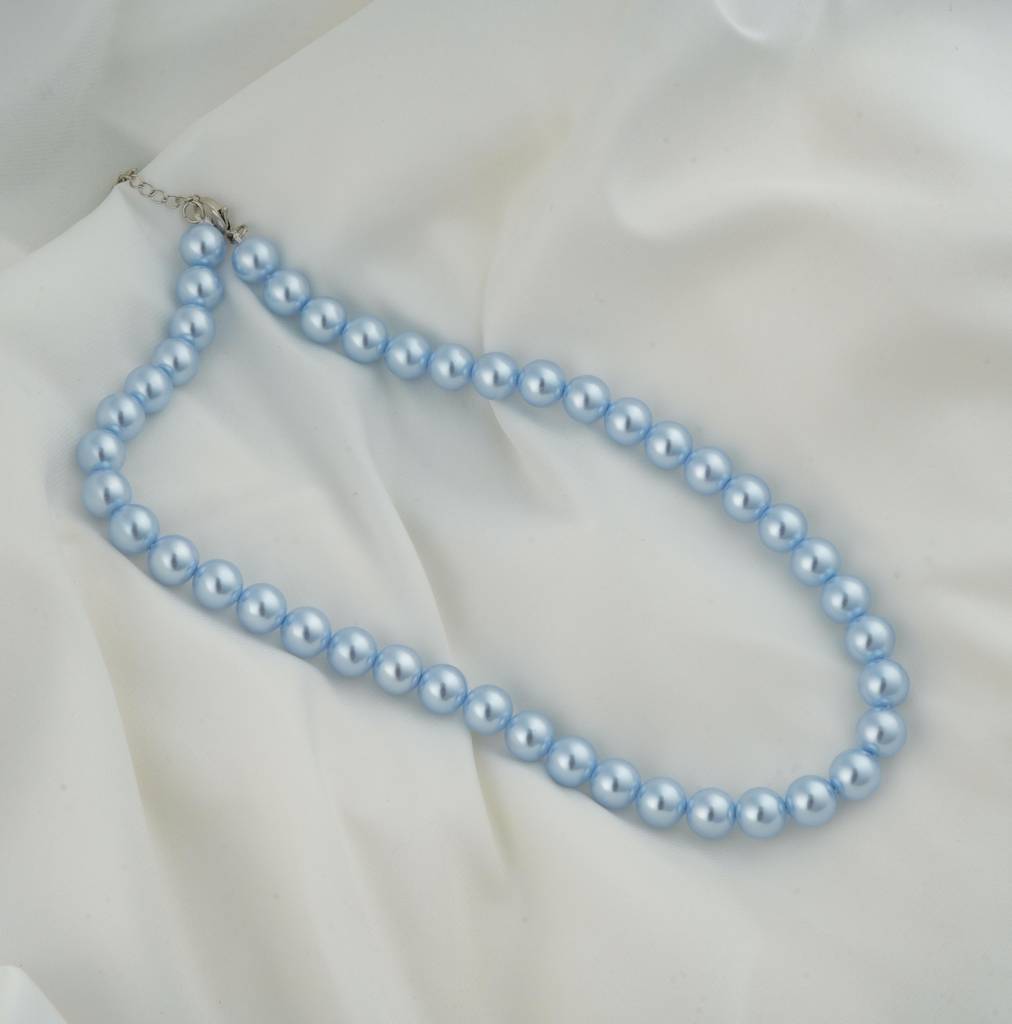 Ice Blue Pearls Necklace Set : PRMBS06
