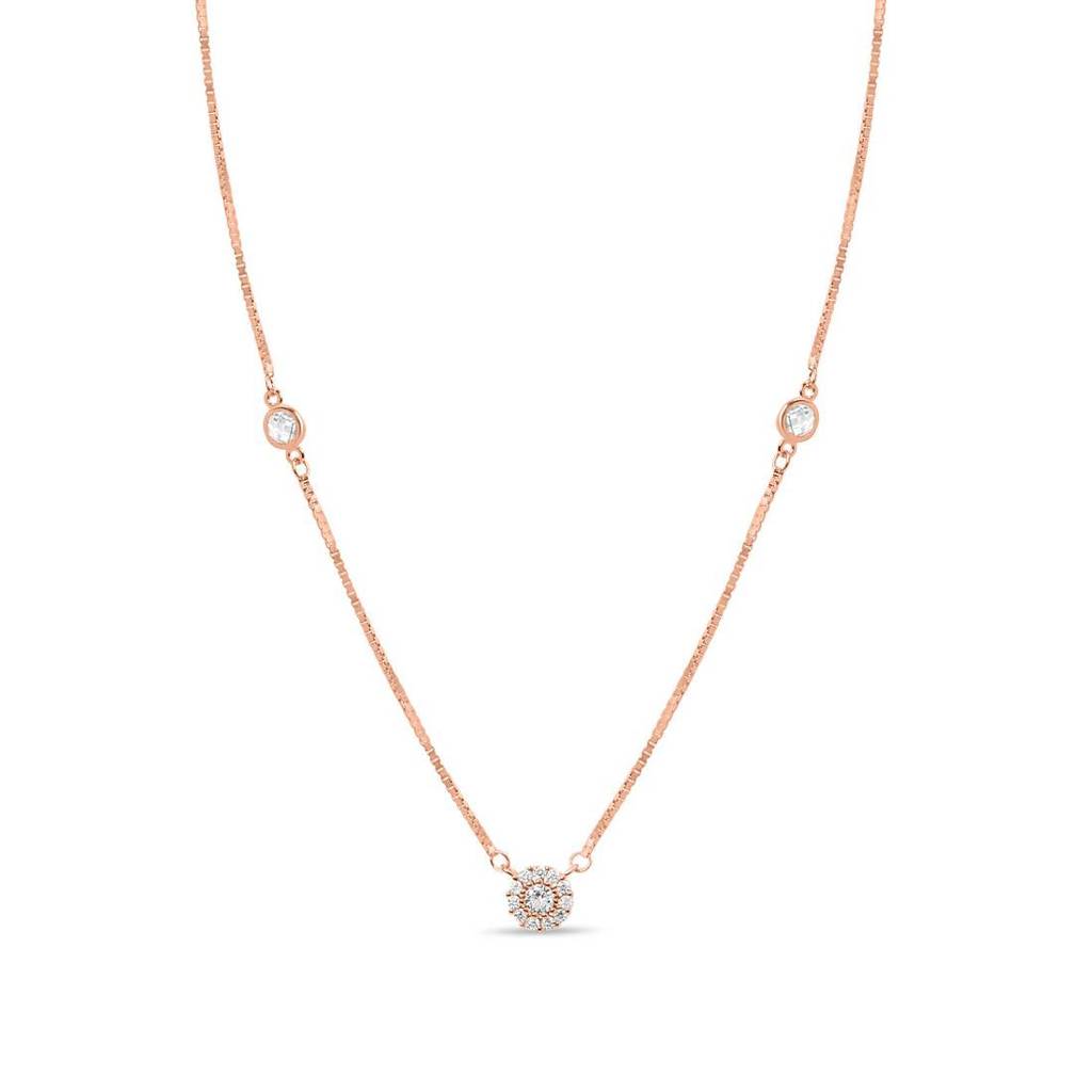 Blooming Beauty Rose Gold Plated 925 Sterling Silver Jewelry Set : NL-30334-RG