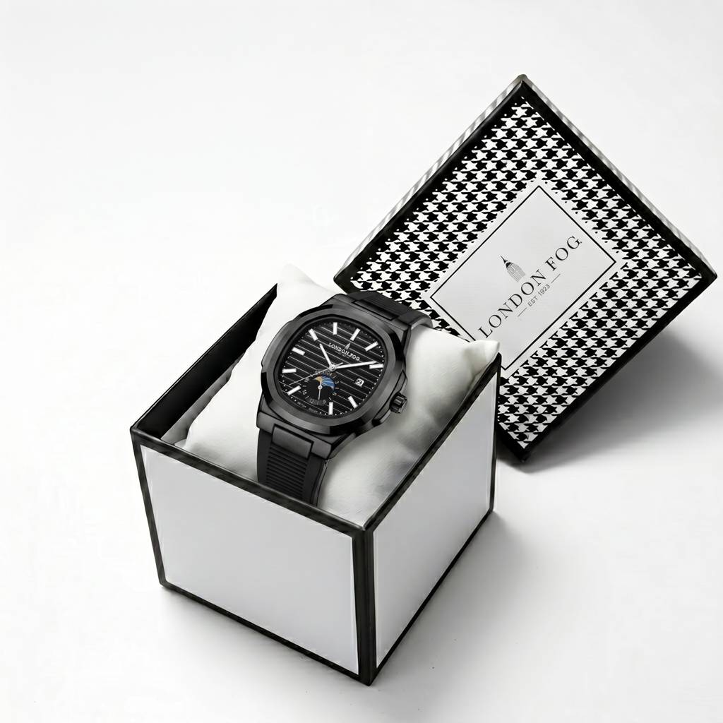 Greenwich Collection Analog Quartz Watch For Men With Textured Cushion-Shaped Dial, Date Display, 24-Hour Day-Ni : LFM10018-01