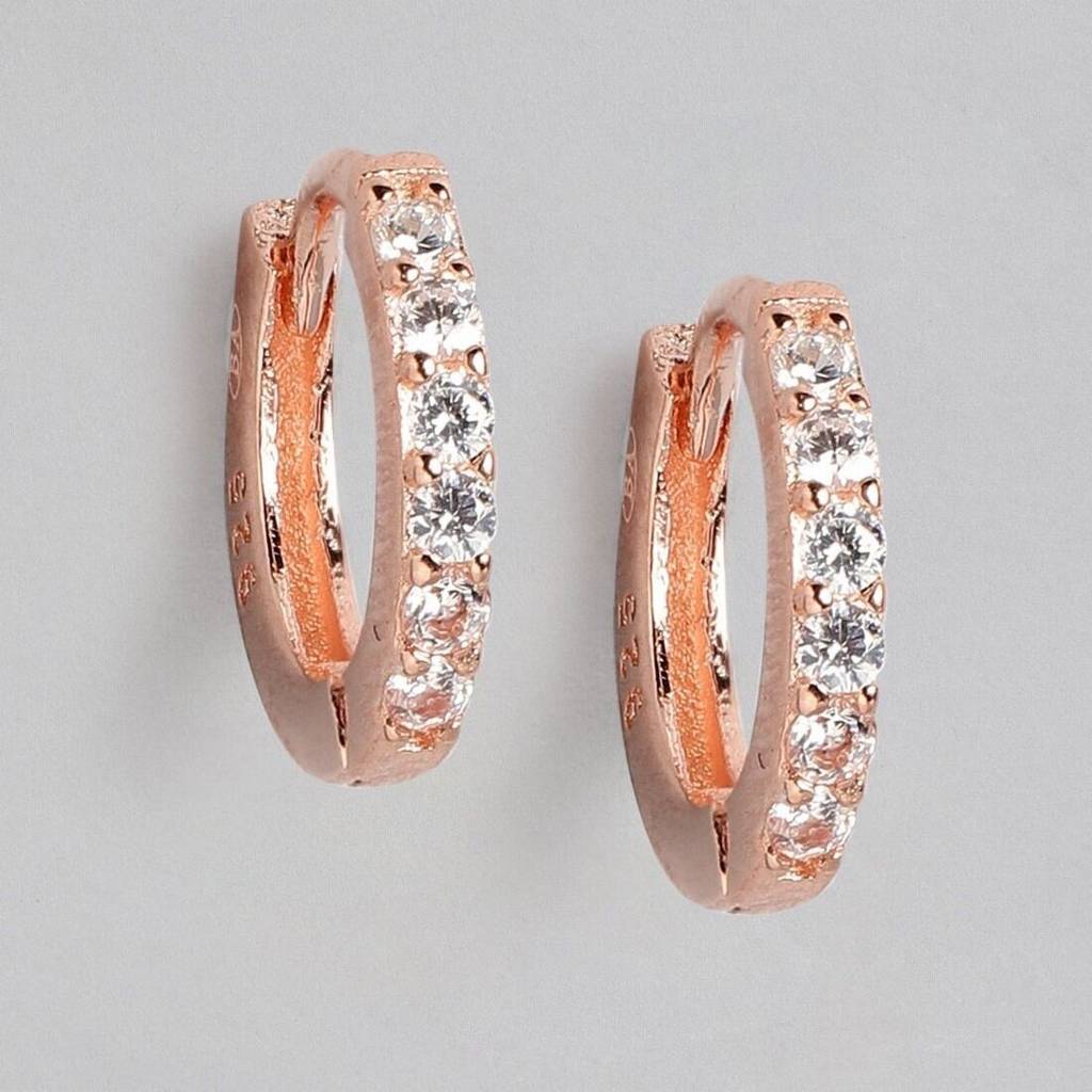 The Classic Rose Gold Moment Hoop 925 Silver Earrings : EAR-20111