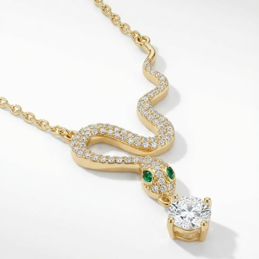 Dainty Snake Pendant Necklace For Women – Elegant Minimal Snake Design With Sleek Modern Finish | Premium Contemp : 6956550090