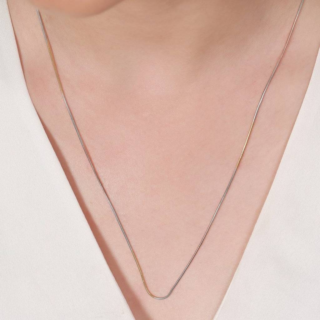 Triple Tone Serpent 925 Sterling Silver Snake Chain : CH-10008-RGRG