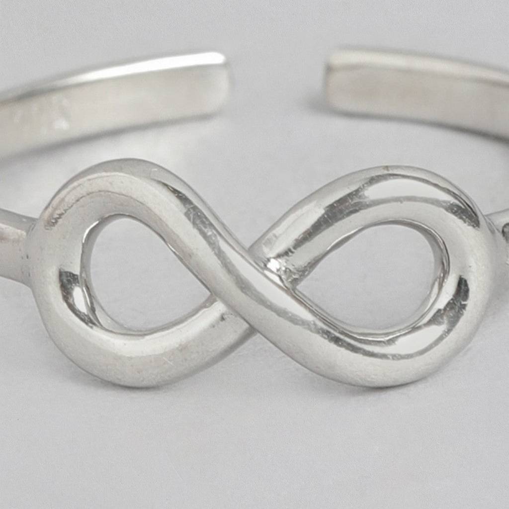Infinity Rhodium Plated 925 Sterling Silver Ring (Adjustable) : RNG-40135