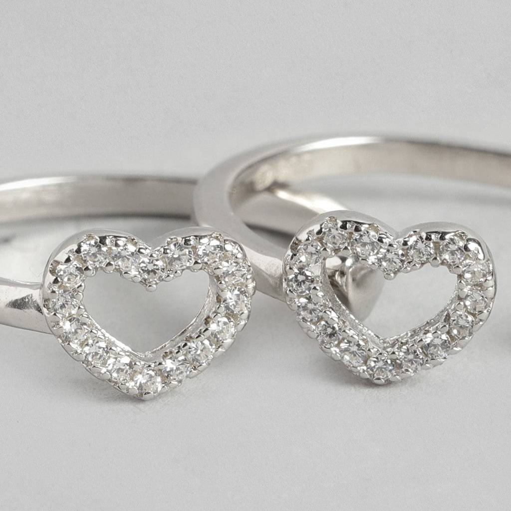 Hearts Silver Adjustable 925 Silver Toe Ring : TOE-10012
