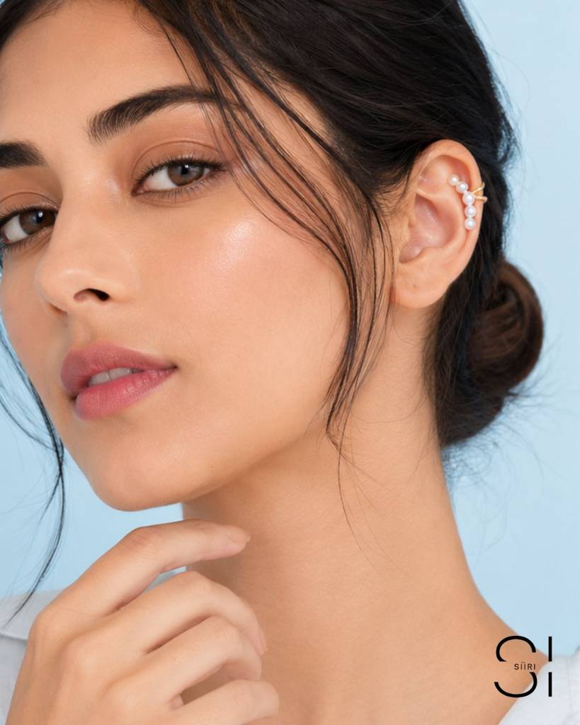 Pearl Ear Cuff For Women | Gold Plated Non-Piercing Pearl Ear Wrap Jewellery : NH43745365