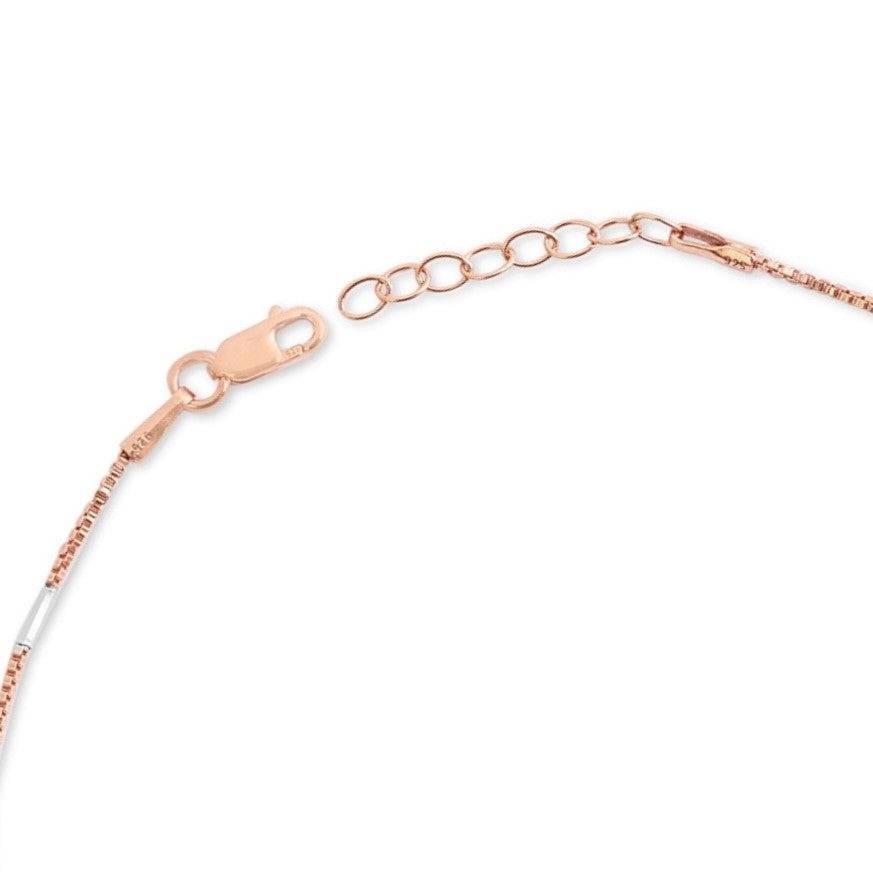 Dual Tone Elegance 925 Sterling Silver Anklet With Box Chain : ANK-60363-PAIR-RRG