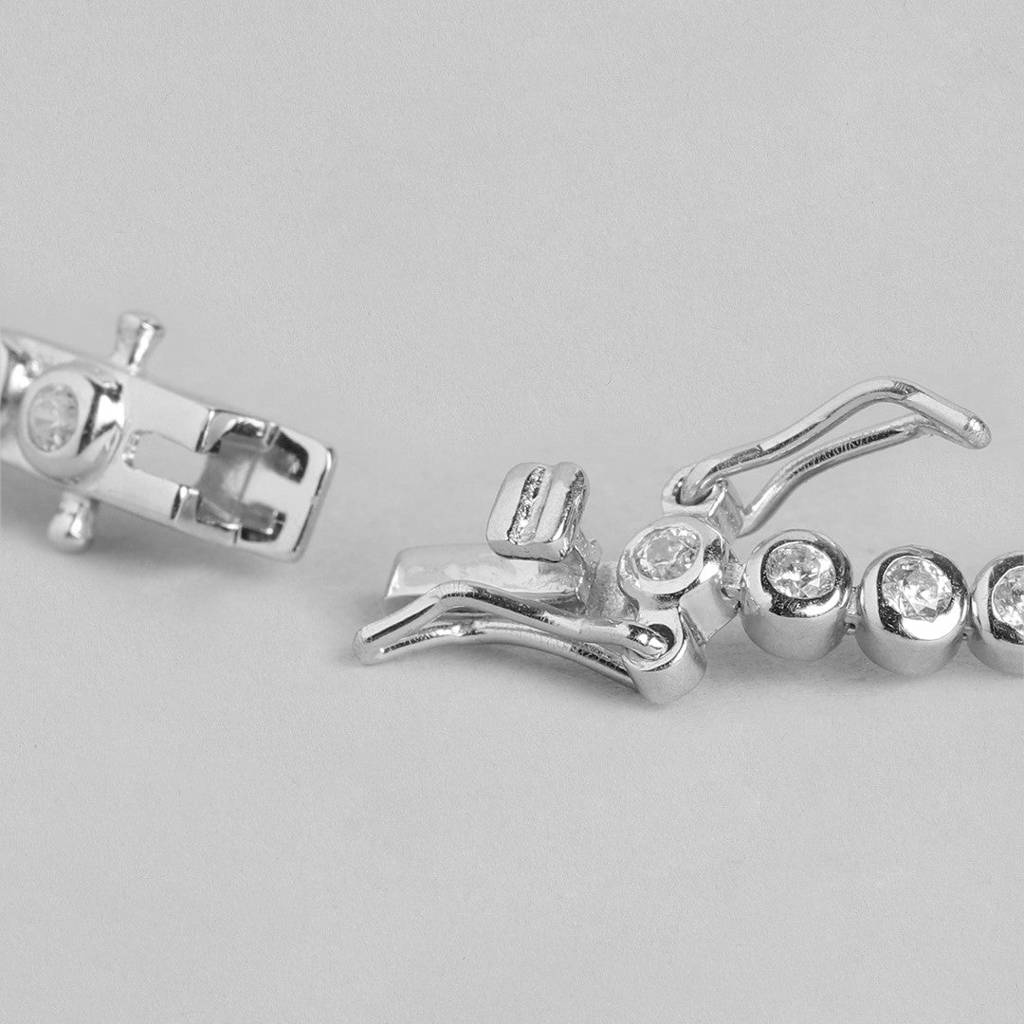 Interlink Czs 925 Sterling Silver Bracelet : BR-80131