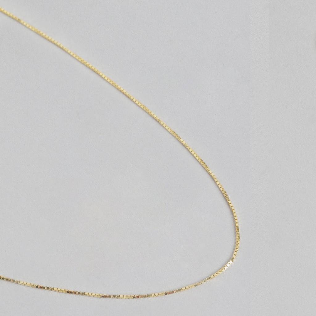 Sleek And Modern Golden Plated 925 Silver Box Chain : CH-10002-G-24-Inch