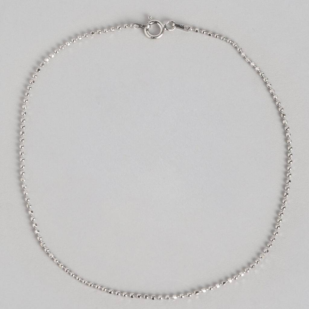 Minimal Tiny Beads 925 Sterling Silver Anklet : ANK-60014-PAIR