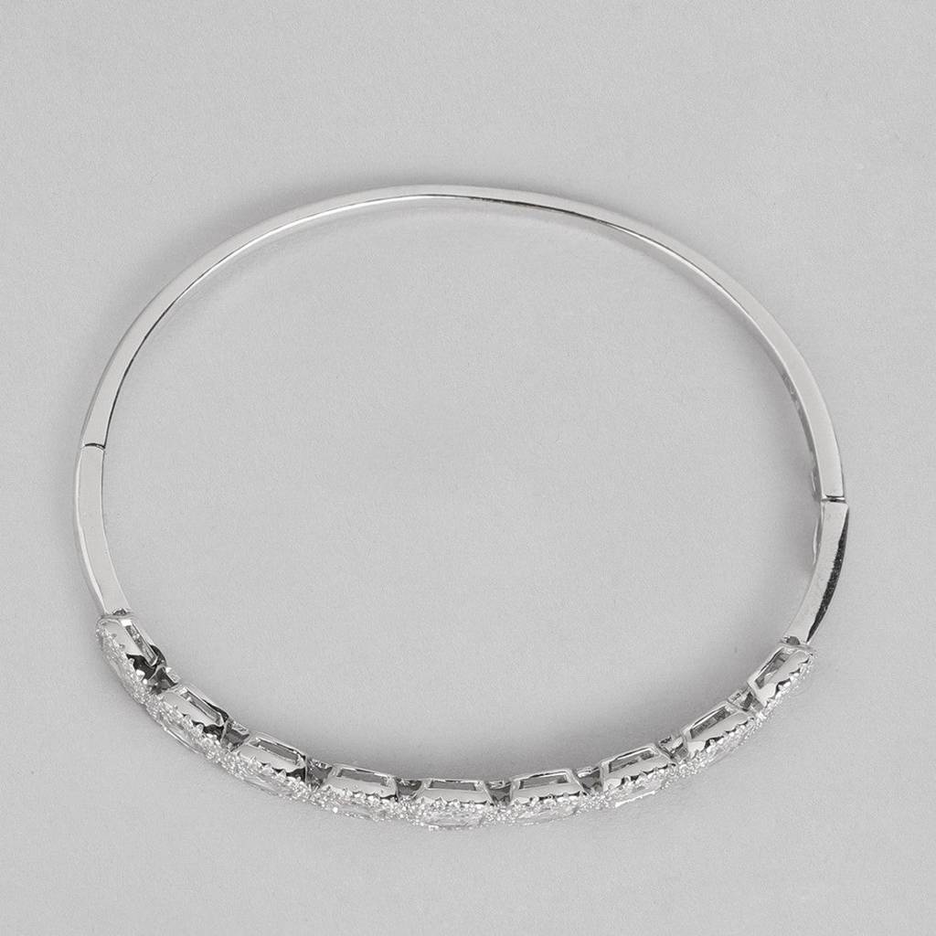 Solitaire Cz Studded 925 Sterling Silver Bracelet : BR-80141