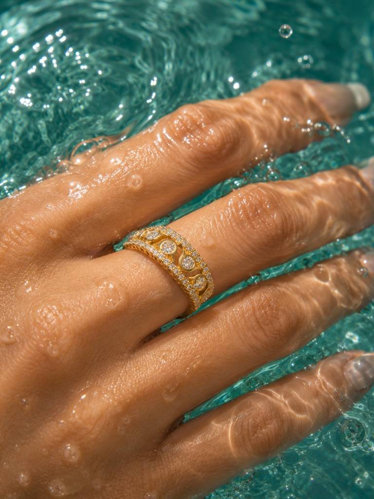 Designer Zig Zag Statement Ring – 18K Rose Gold Cz Stackable Ring : S925R942DZSR