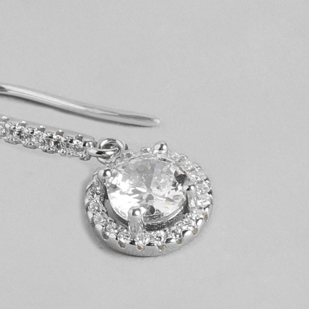 Sleek And Steller Silver Fish Hook 925 Silver Earrings : EAR-20067