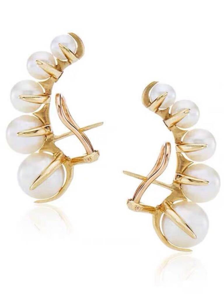 Pearl Ear Clip Earrings In 925 Silver : CJLX110116901AZ