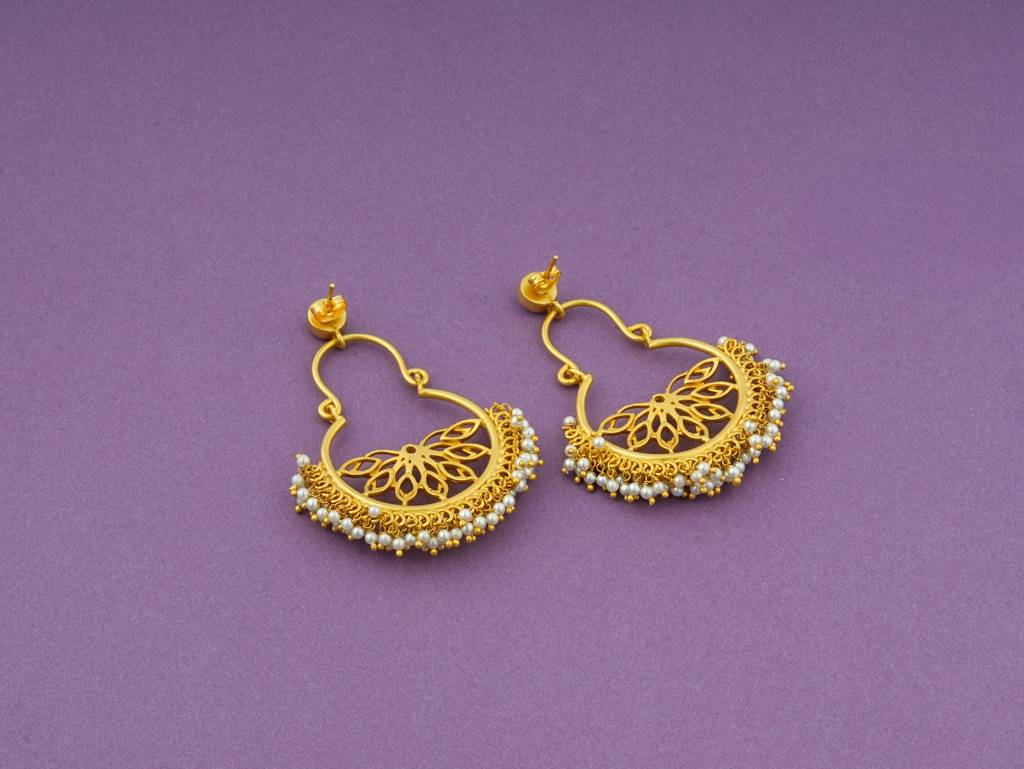 Lotus Mist Chaand Bali Earrings : WLE07