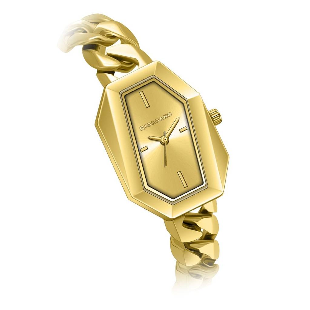 Giordano Stylish Analog Watch For Women Â Hexagon Dial, Trendy Chain Link Stainless Steel Strap, Elegant Dress : GZ-60122-33