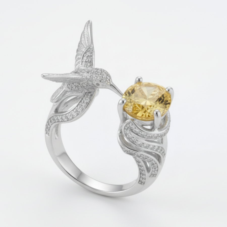 Feather Wing Silver Plated Ring For Women | Artistic Symbolic Fashion Ring : 5165732151