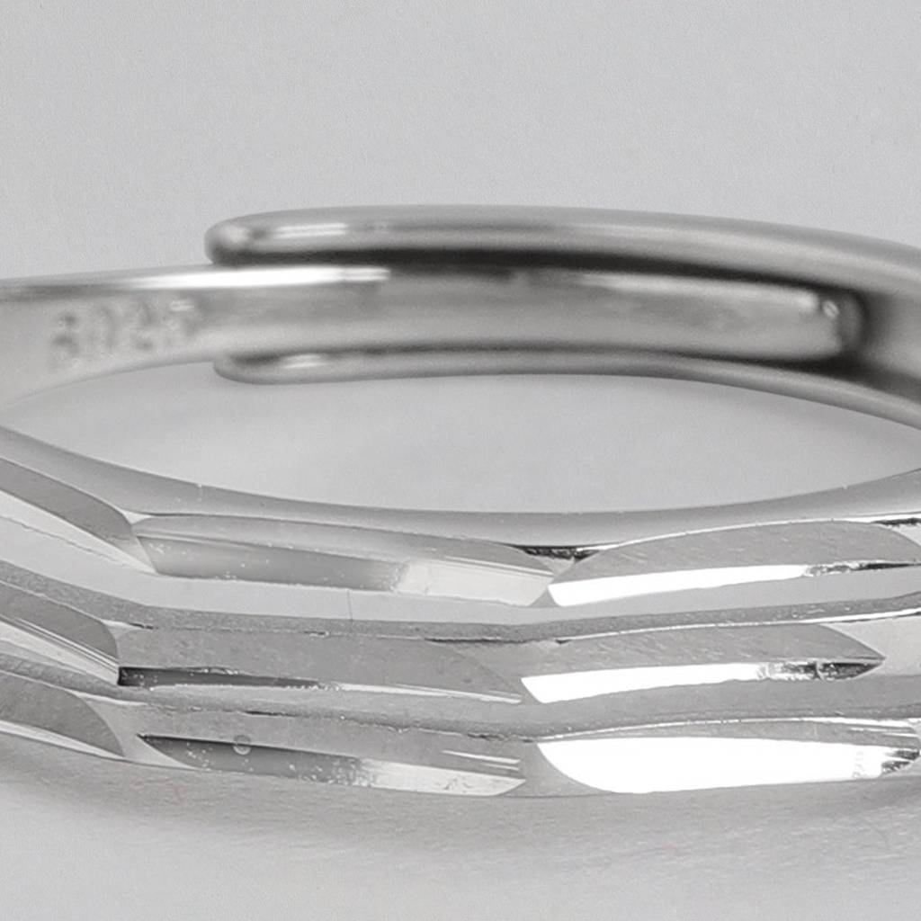 3 Lines 925 Sterling Silver Unisex Ring (Adjustable) : RNG-40079