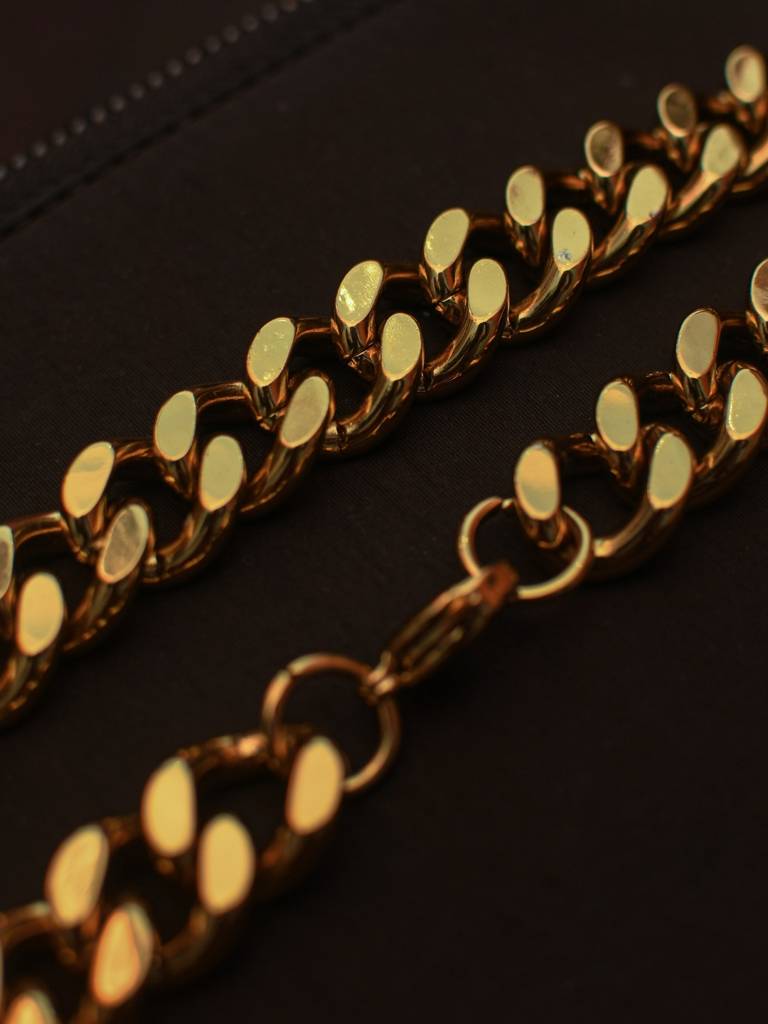 Chunky Gold Statement Chain 15Mm Â 18K Gold Plated Stainless Steel : MATC574GCC