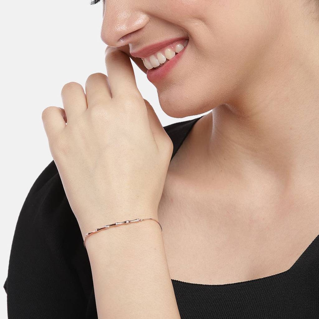 Bamboo 925 Rose Gold Bracelet : BR-80110