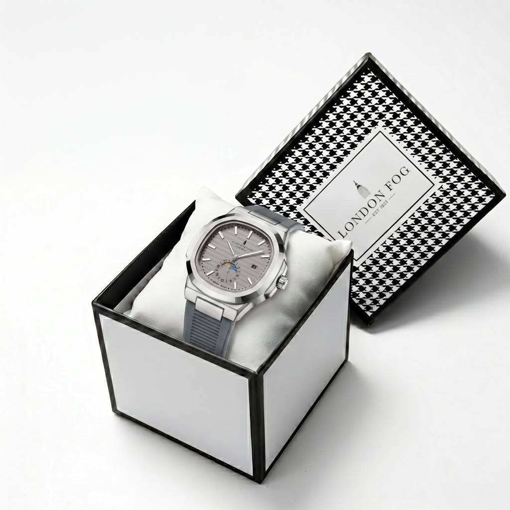 Greenwich Collection Analog Quartz Watch For Men With Textured Cushion-Shaped Dial, Date Display, 24-Hour Day-Ni : LFM10018-04