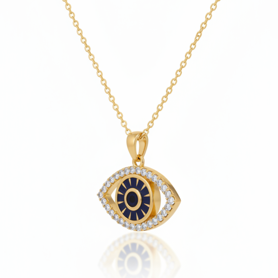 Big Evil Eye Necklace For Women | Bold Protective Evil Eye Pendant Jewellery : 6993088811