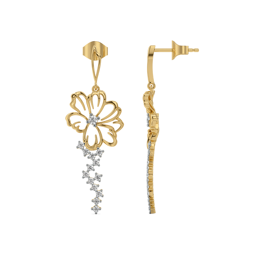 Flora Dewdrops - Lab Diamond Earrings : LLER0105