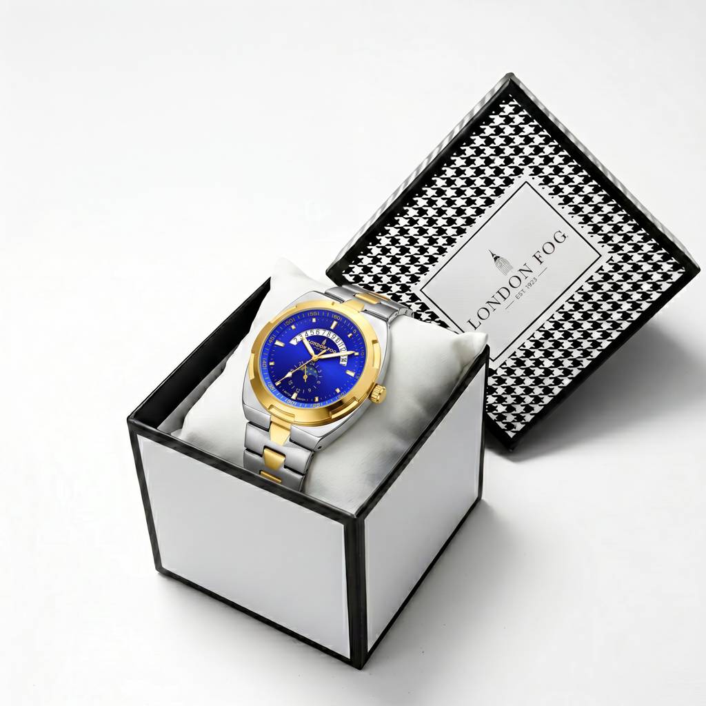 Camden Collection Analog Quartz Watch For Men With Round Dial, Retrograde Date Display, 24-Hour Day-Night Indica : LFM10021-33