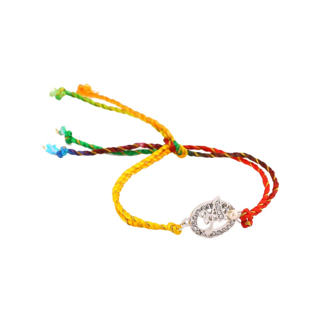 Estele Rhodium Plated Designer 'A' Initial Rakhi With Austrian Crystals ...