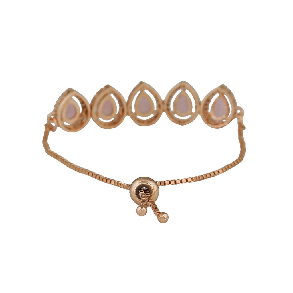 Estele Delightful Rose-Gold Plated With Pink Cz For Women : AD-045-RG-MPBR