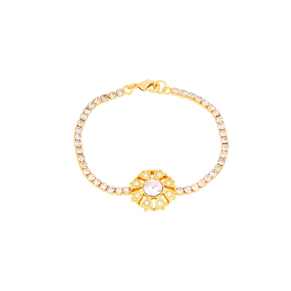 Estele Gold Plated Star Ribbon Cuff Bracelet For Women : 101952BR