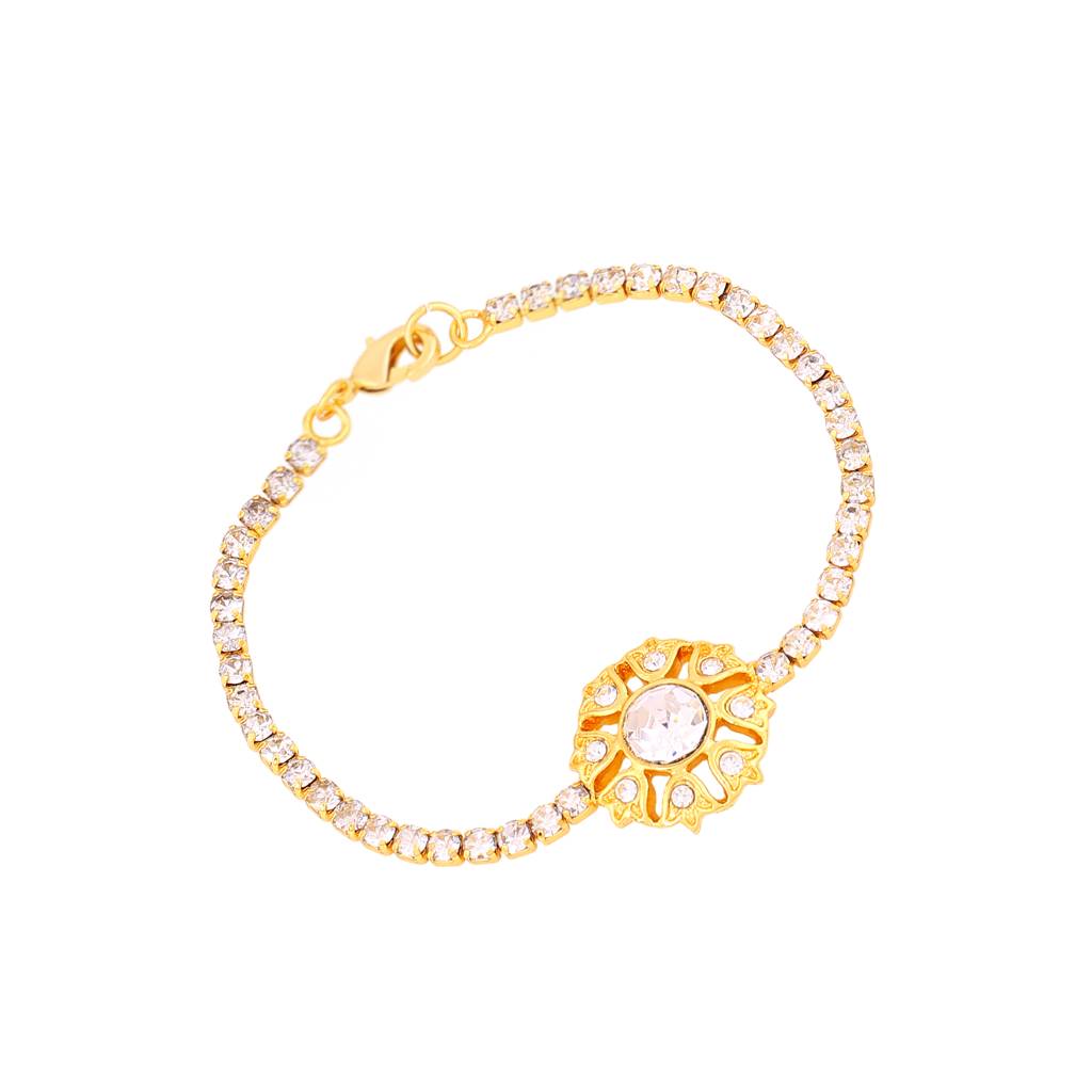 Estele Gold Plated Star Ribbon Cuff Bracelet For Women : 101952BR