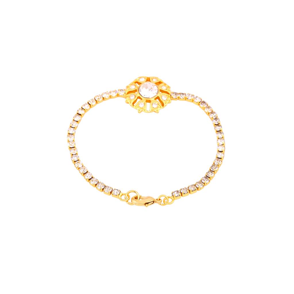 Estele Gold Plated Star Ribbon Cuff Bracelet For Women : 101952BR