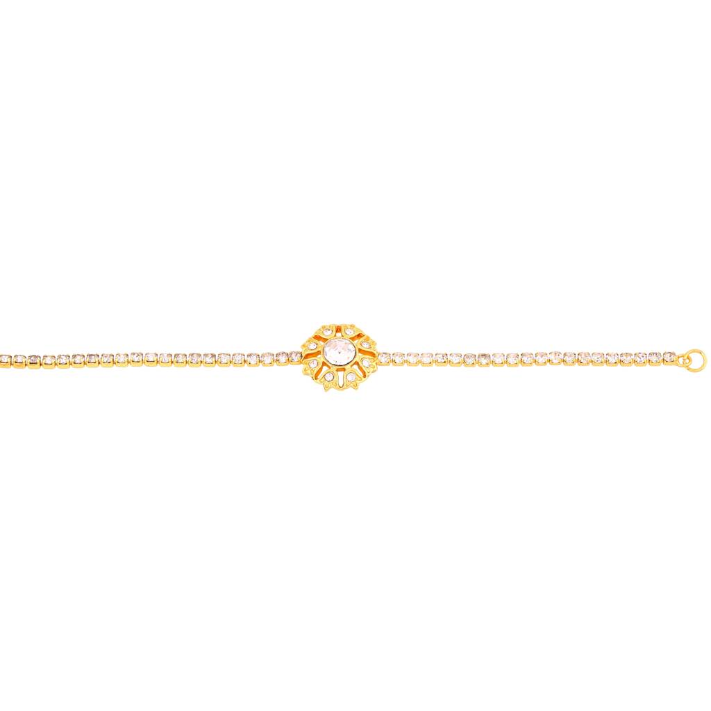 Estele Gold Plated Star Ribbon Cuff Bracelet For Women : 101952BR