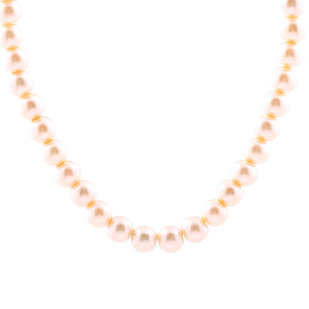 Estele Gold Plated Glowing Creamy Single Line Pearl Necklace For Women : 9962-IG-NKNK