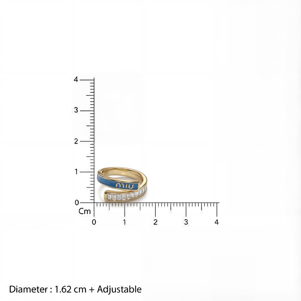 Korean Azure Horizon Baguette Ring : YUFSRG225