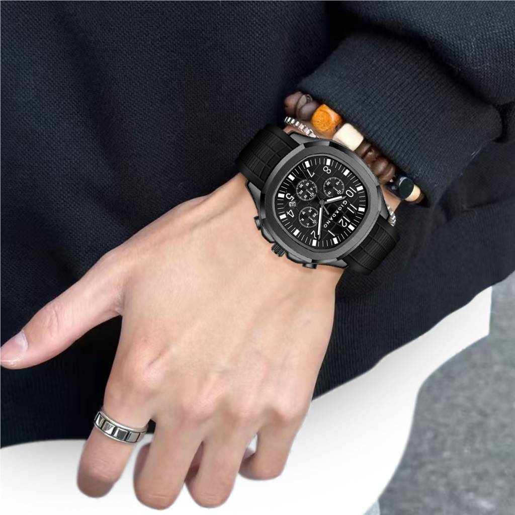 Giordano Precision And Comfort Multi Function Watch For Men With Textured Dial & Trendy Silicone Band : GZ-50143-01