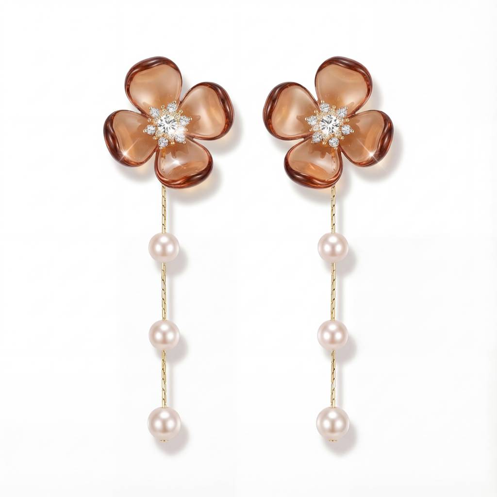 Korean Crimson Floral Drops : YUFSER262