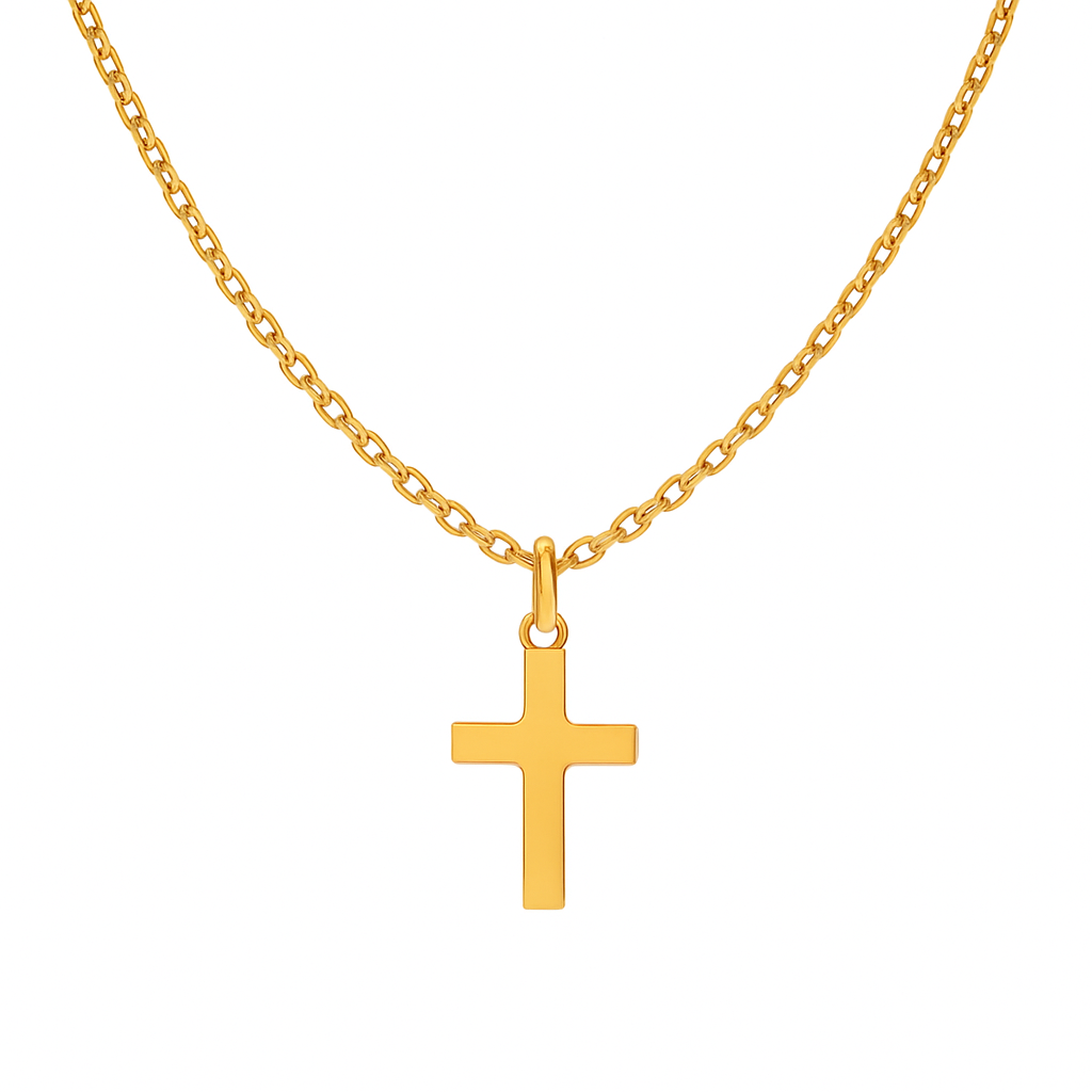 Gold Plated Daily Wear Elegant Cross Necklace : DIMPN040