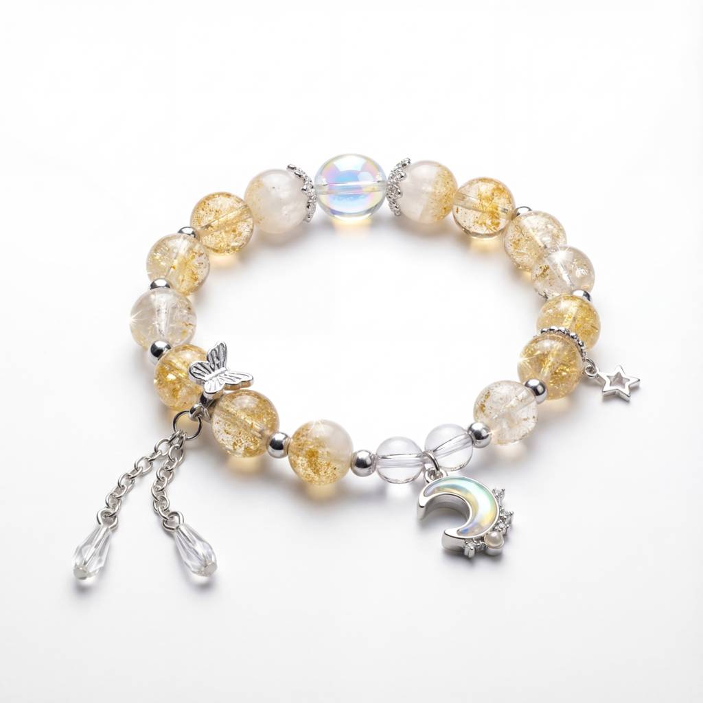 Korean Golden Galaxy Moonlight Beaded Bracelet : YUFSBR218