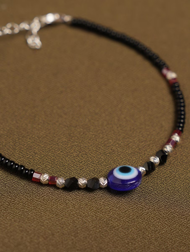 925 Sterling Silver Evil Eye Protection Bracelet : ARSBR173