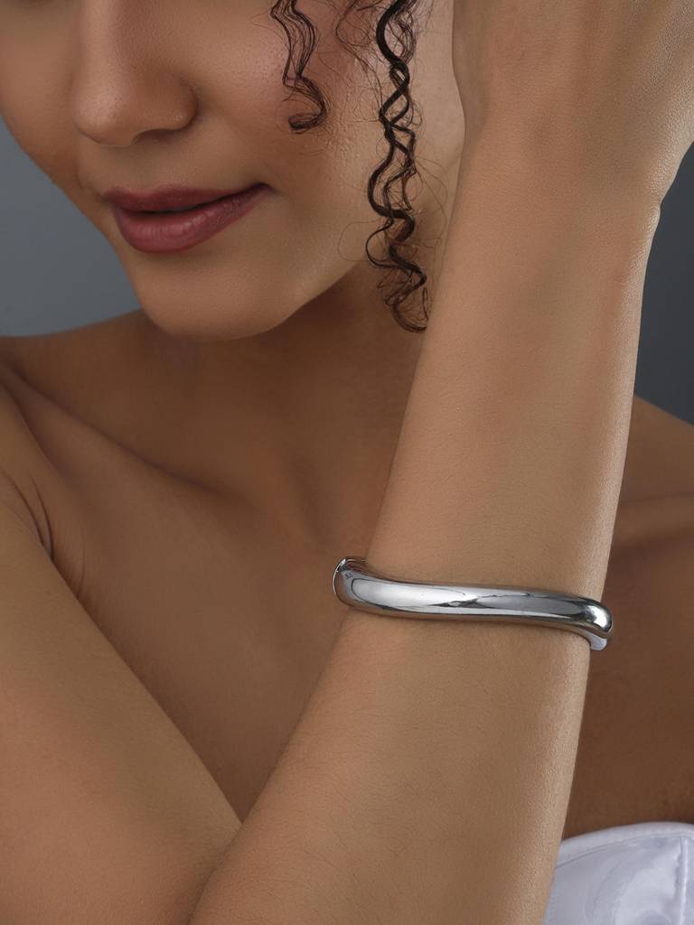 Thin Silver Gold Bangle For Stacks : WBR130WCSLV