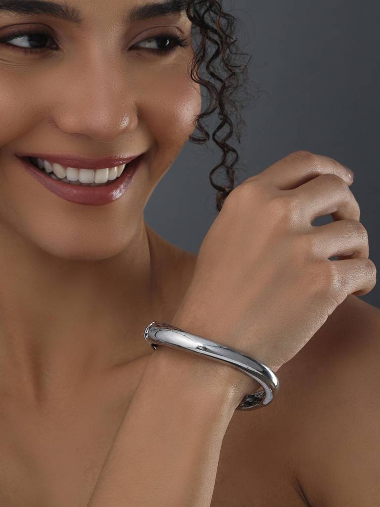 Thin Silver Gold Bangle For Stacks : WBR130WCSLV