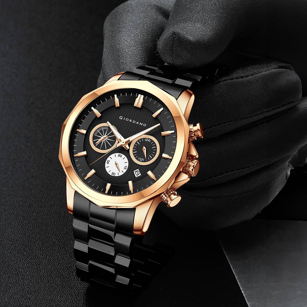 Giordano Multi-Function Analog Watch For Men With Textured Dial, Classic Stainless Steel Strap And Date Function : GZ-50036-33