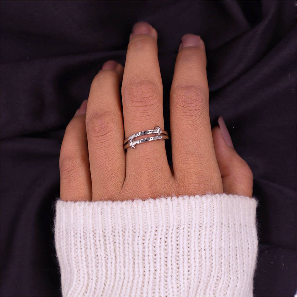 Designer Sterling Silver Adjustable Band : RG015