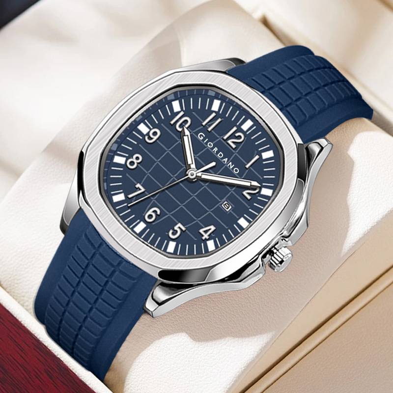Giordano Precision And Comfort Analog Watch For Men With Textured Dial & Trendy Silicone Band - Gz-50118 : GZ-50118-03