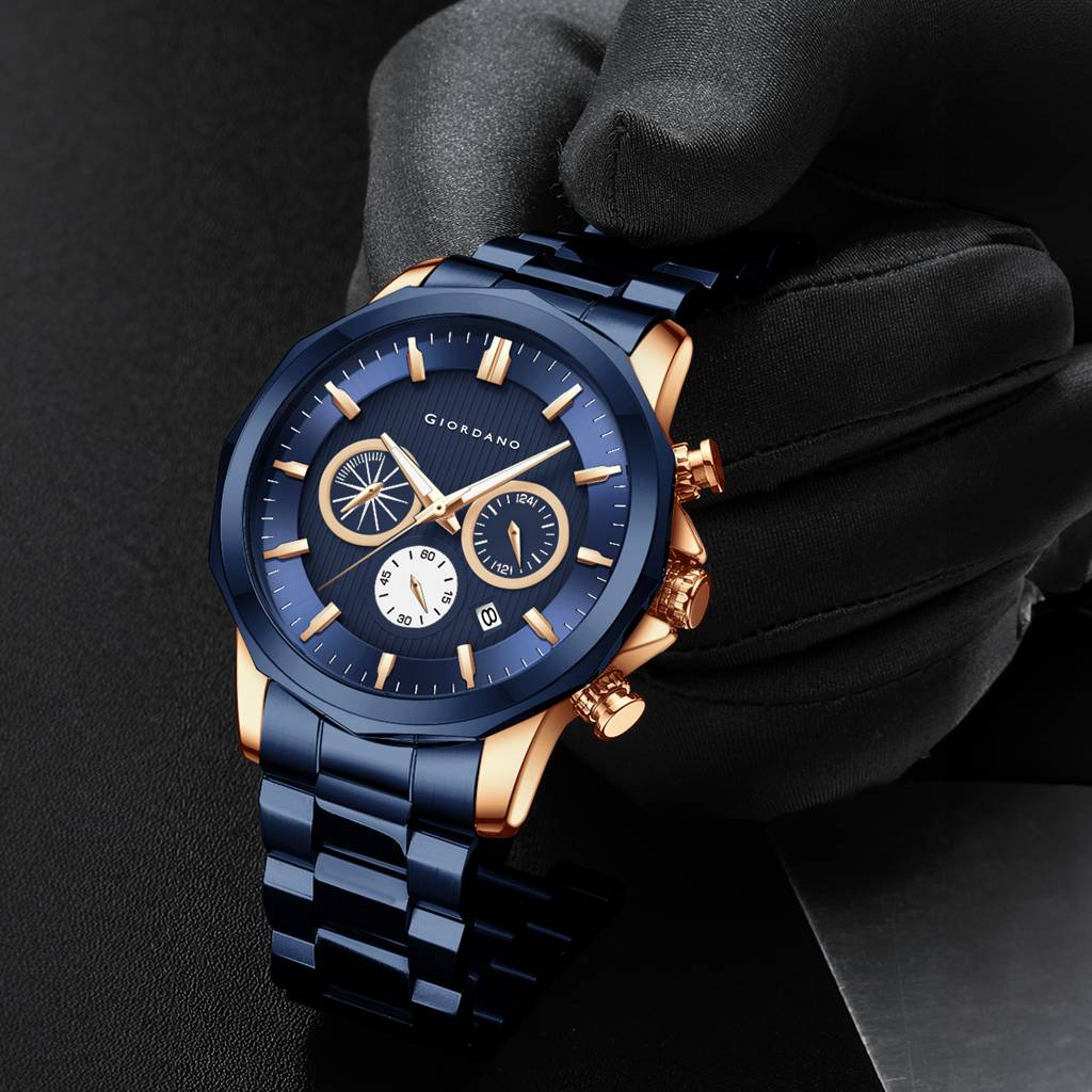 Giordano Multi-Function Analog Watch For Men With Textured Dial, Classic Stainless Steel Strap And Date Function : GZ-50036-44