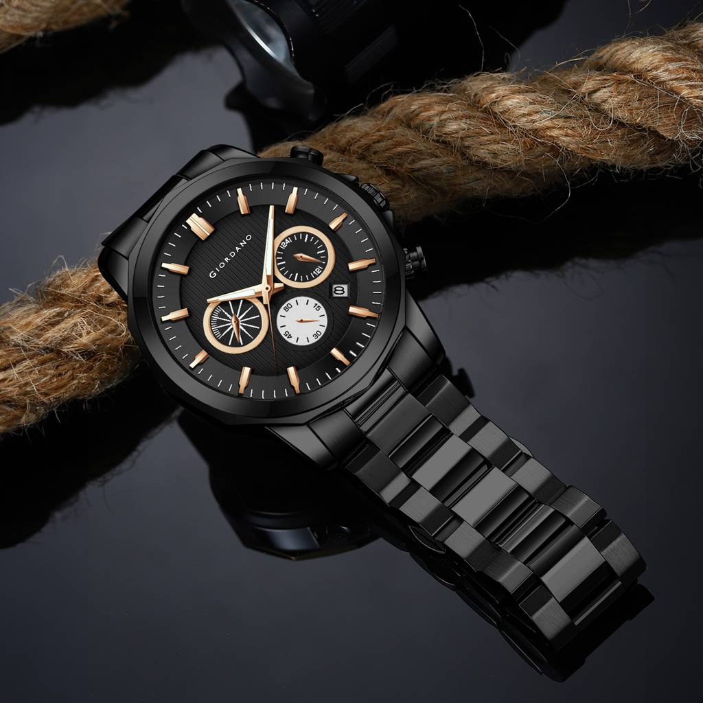 Giordano Multi-Function Analog Watch For Men With Textured Dial, Classic Stainless Steel Strap And Date Function : GZ-50036-22