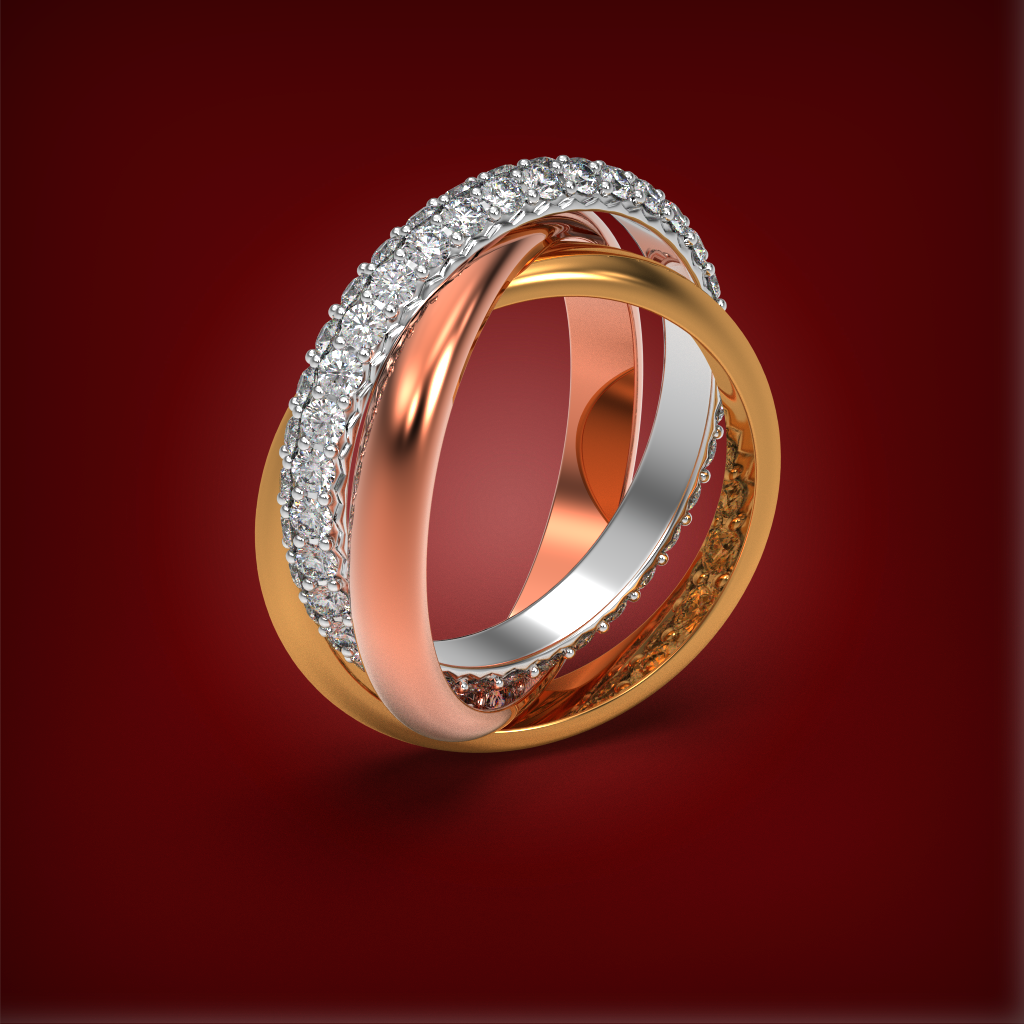 Trinity Tri-Color Pavã© Ring | 925 Sterling Silver | Trinity Tri-Color ...